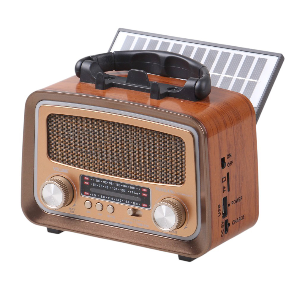 Solární přenosné rádio YG-1086mini-S světle hnědé - náhled 1