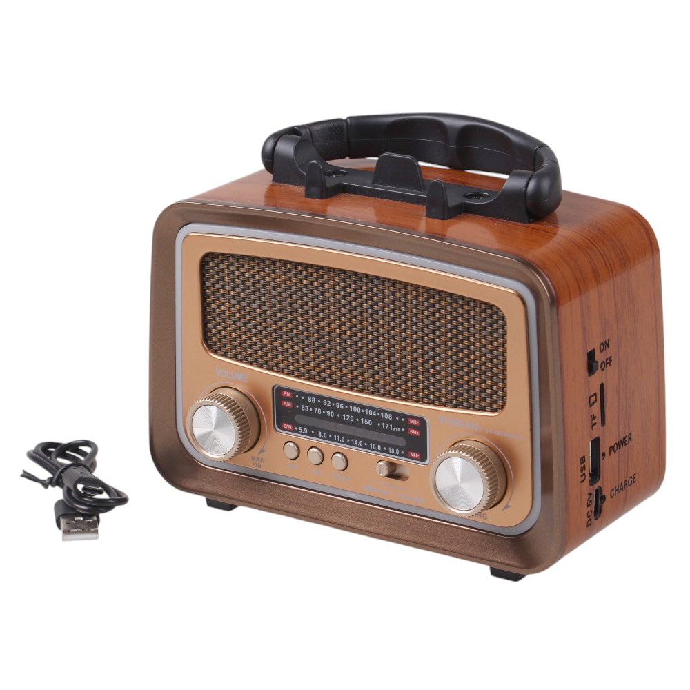Solární přenosné rádio YG-1086mini-S světle hnědé - náhled 5