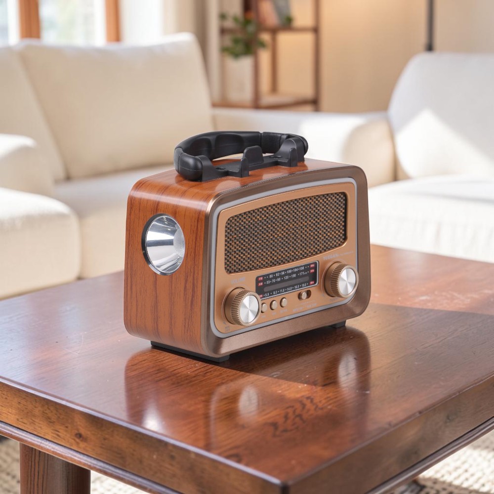 Solární přenosné rádio YG-1086mini-S světle hnědé - náhled 7