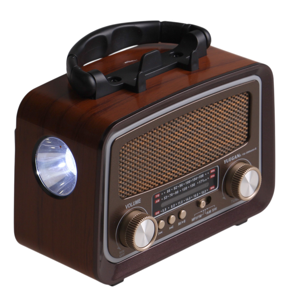 Solární přenosné rádio YG-1086mini-S tmavě hnědé - náhled 5