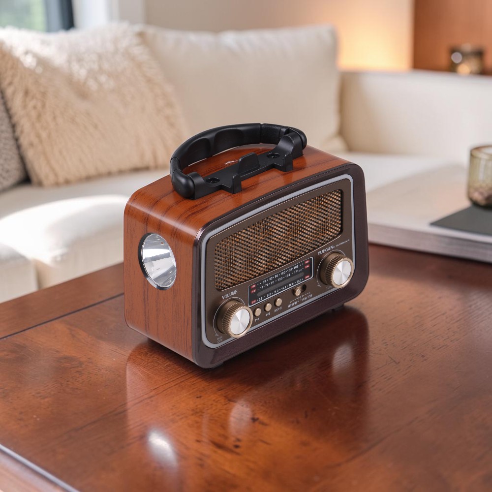 Solární přenosné rádio YG-1086mini-S tmavě hnědé - náhled 6