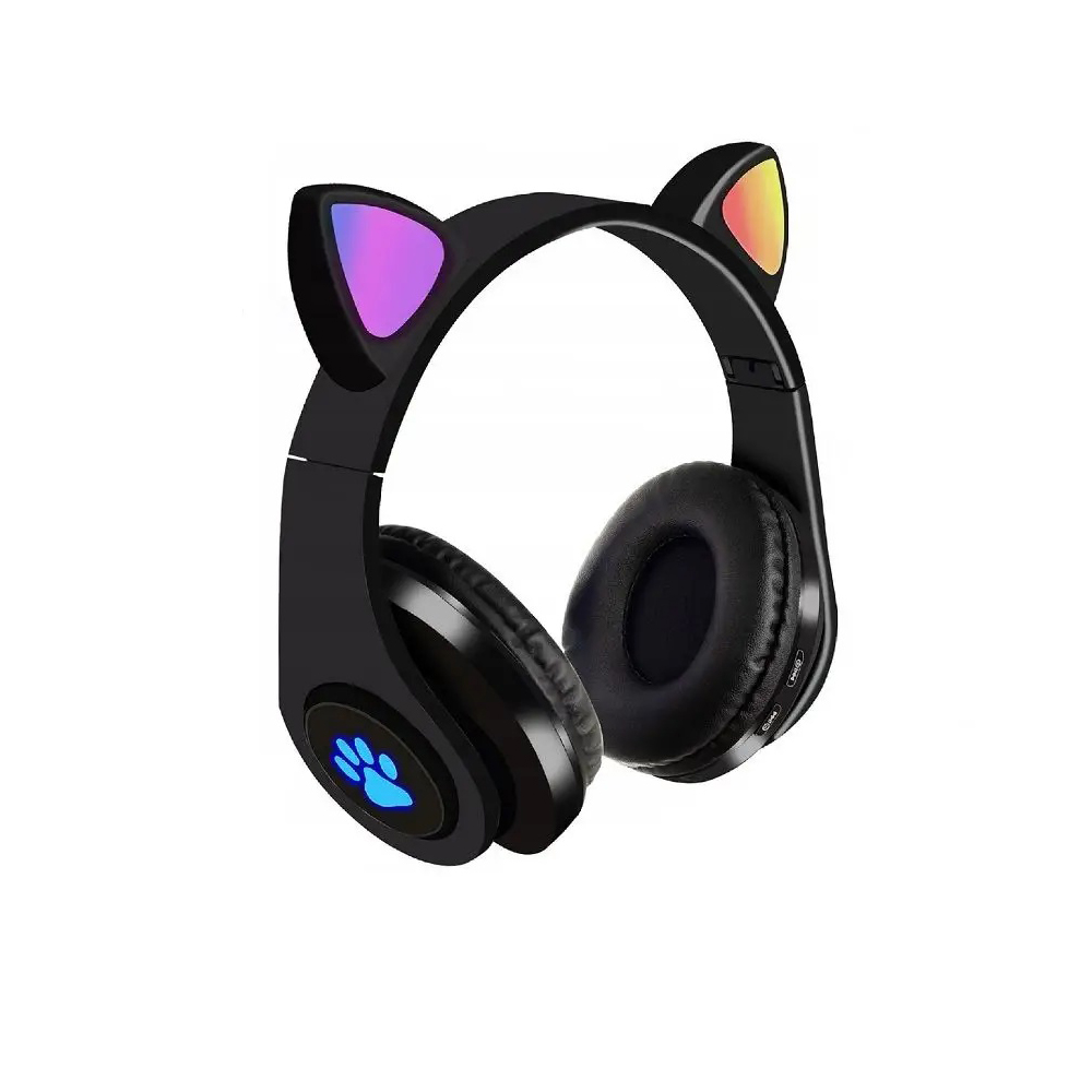 Bezdrátová sluchátka s kočičíma ušima černé - náhled 4