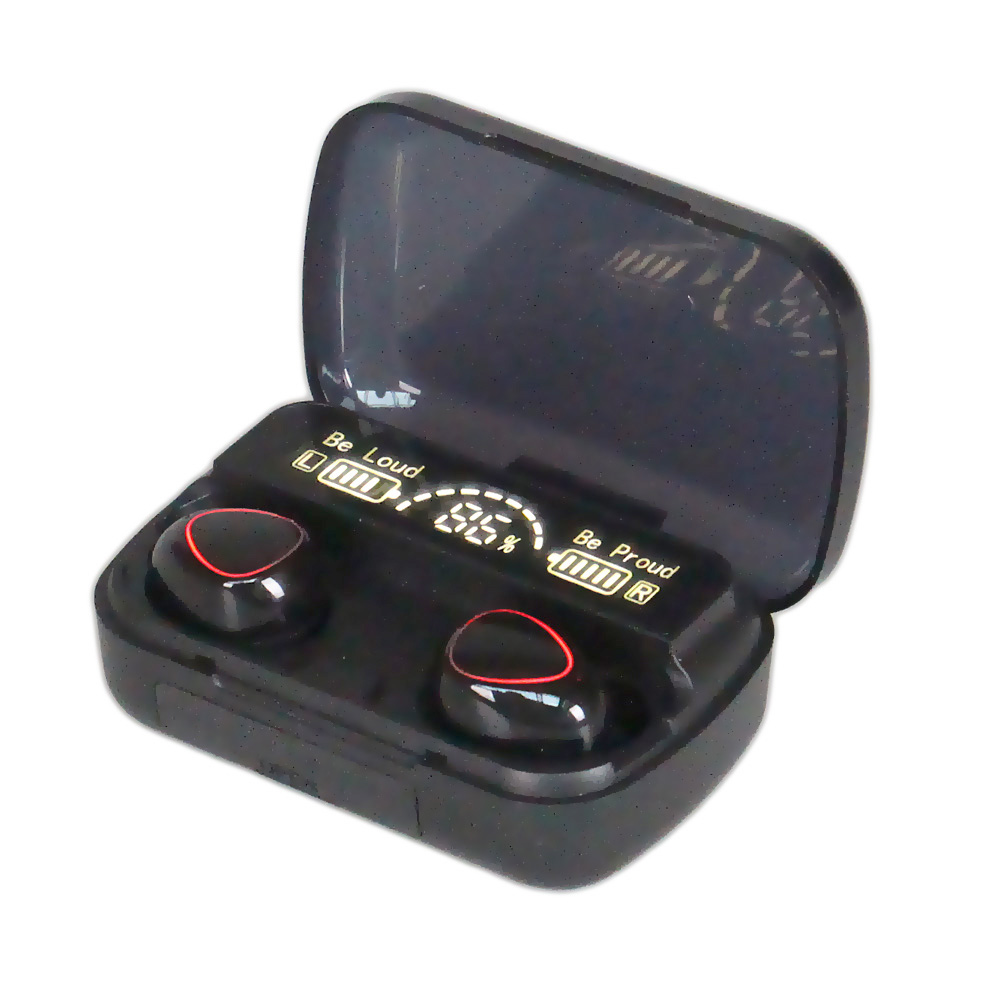 Bezdrátová sluchátka s powerbankou M10 černé - náhled 3