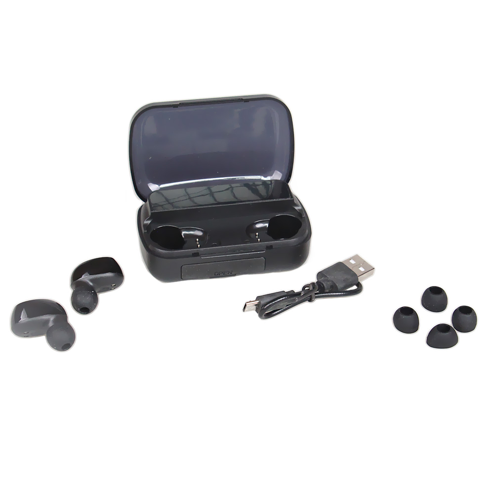 Bezdrátová sluchátka s powerbankou M10 černé - náhled 4