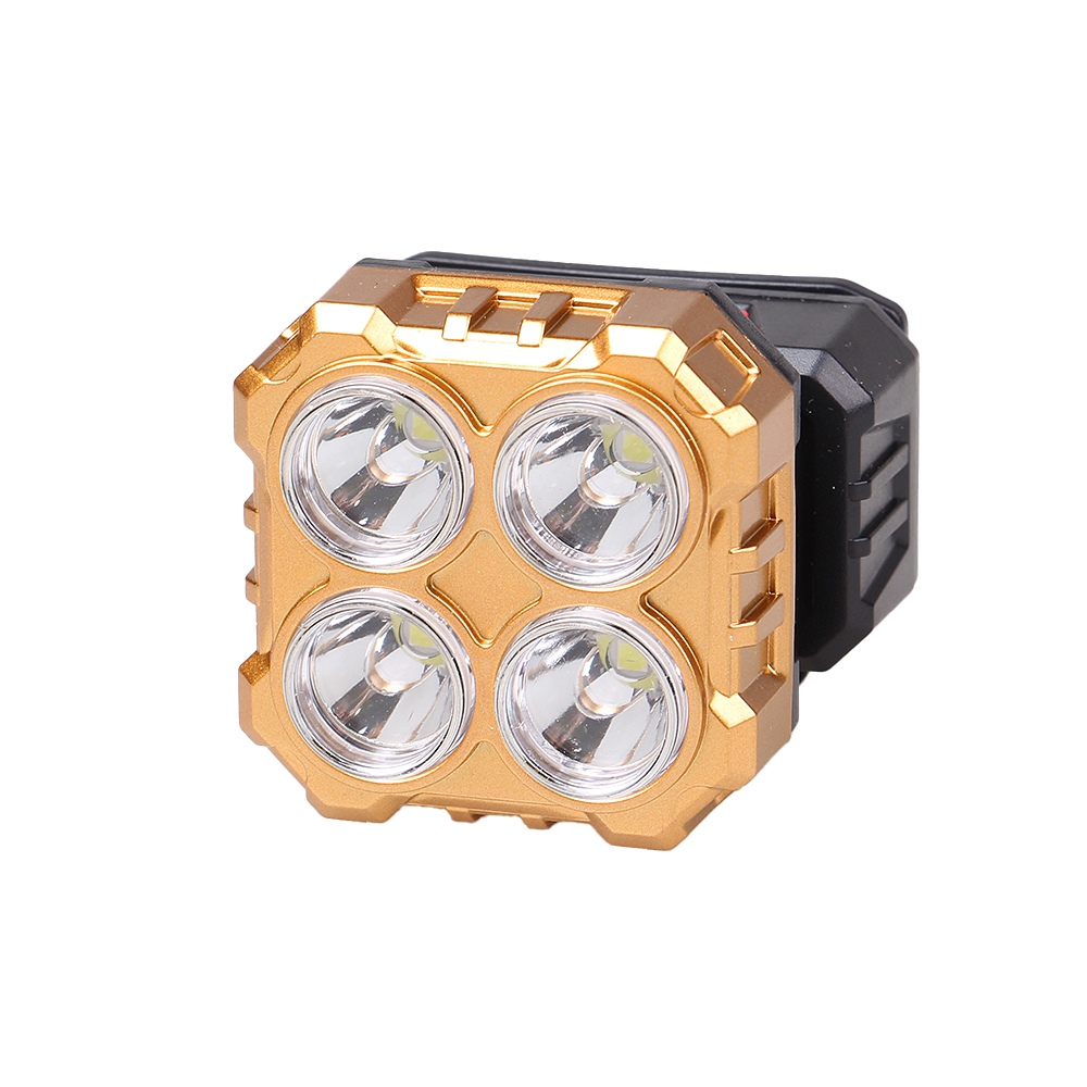 Dobíjecí LED čelovka HX208-4 zlatá - náhled 1