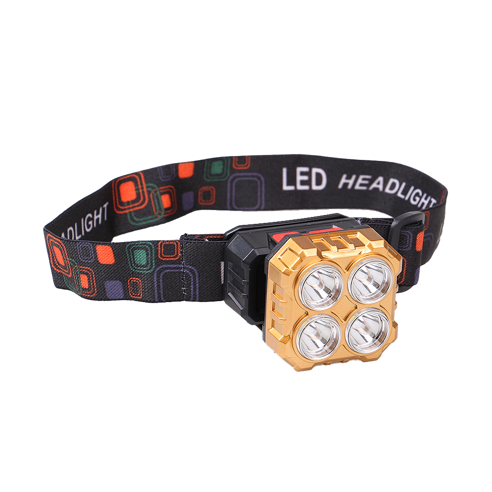 Dobíjecí LED čelovka HX208-4 zlatá - náhled 3