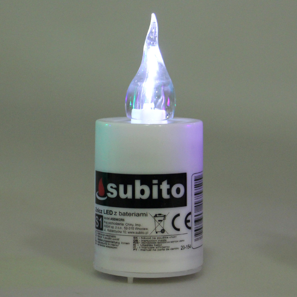 Svíčka SUBITO S1 blikací na baterie 30denní bílá - náhled 2