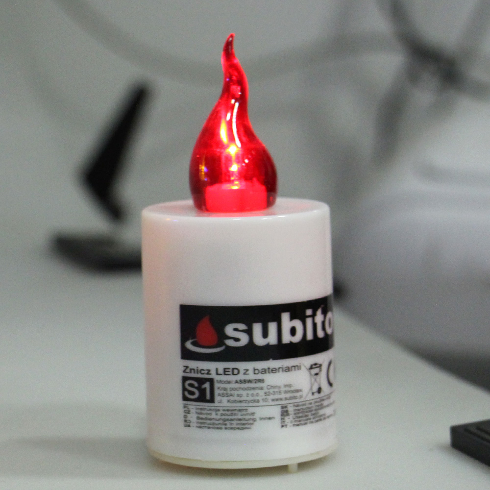 Svíčka SUBITO S1 blikací na baterie 30denní červená - náhled 2