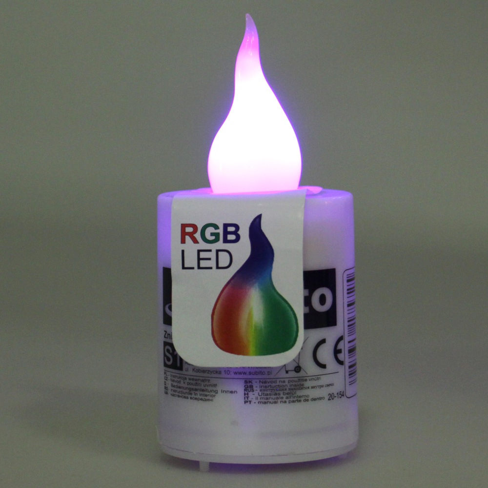Svíčka SUBITO S1 blikací na baterie 30denní RGB - náhled 2