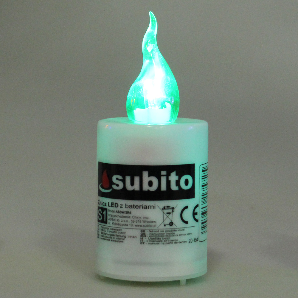 Svíčka SUBITO S1 blikací na baterie 30denní zelená - náhled 2