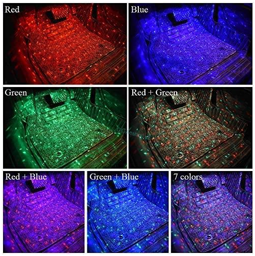 LED osvětlení interiéru auta s dálkovým ovládáním - náhled 4