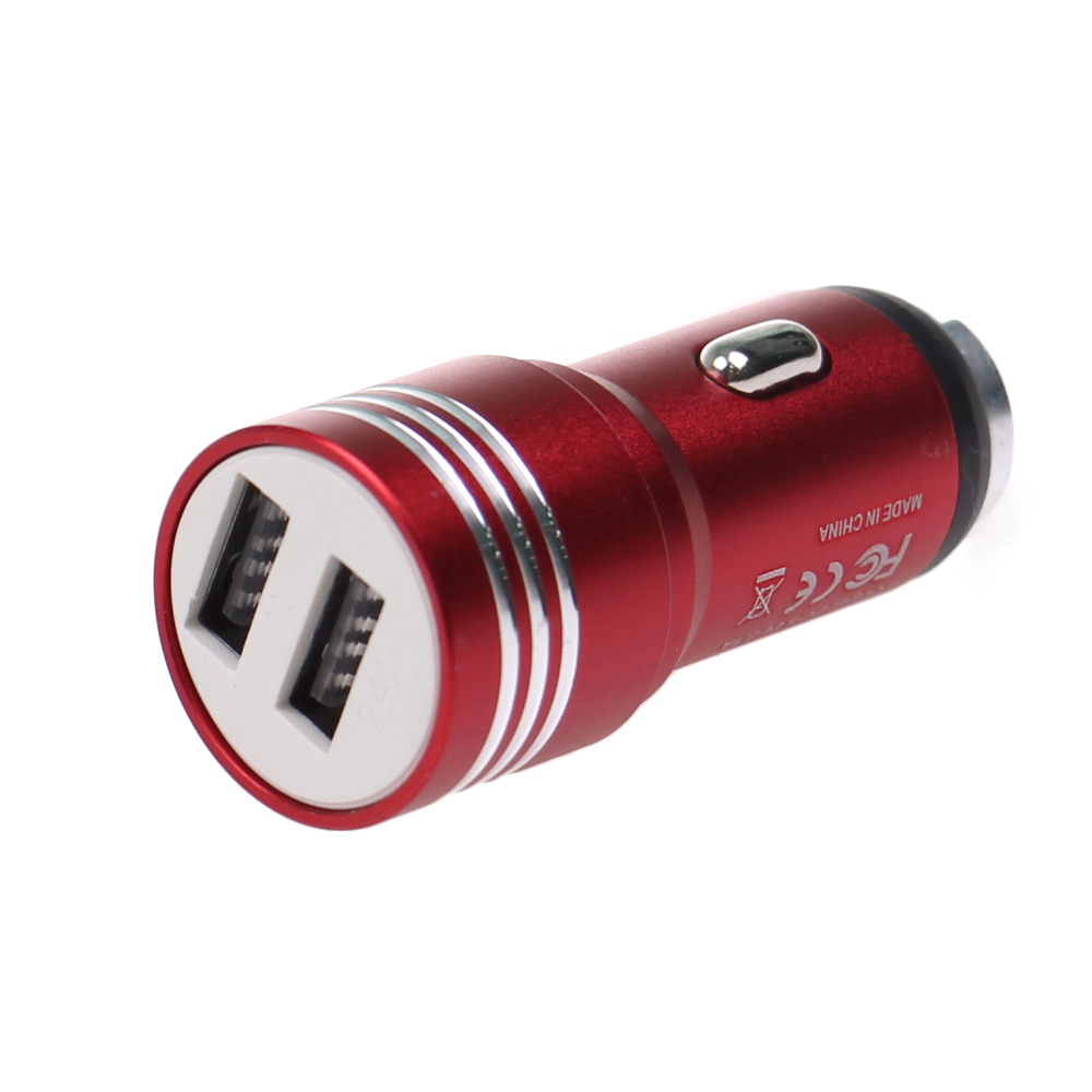 USB nabíječka do auta červená - náhled 2