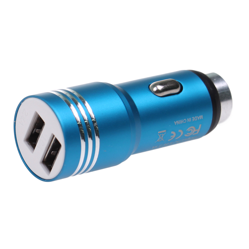 USB nabíječka do auta modrá - náhled 2