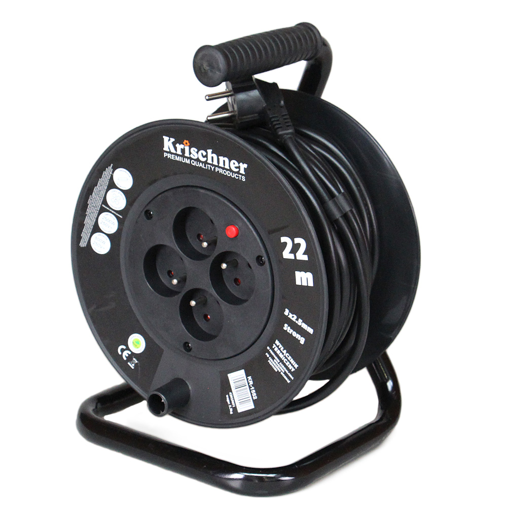 Prodlužovací kabel na bubnu 22 m černý - náhled 2