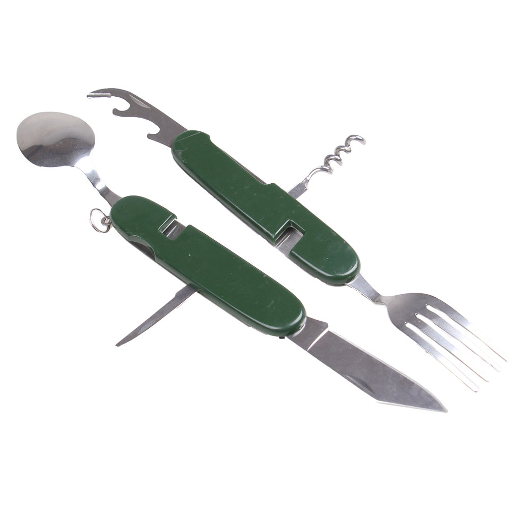 Multifunkční kempingový příbor JIN BIN LI zelený - náhled 2