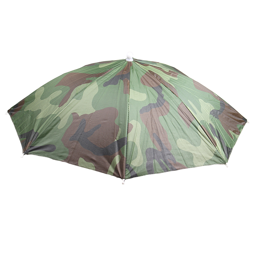 Skládací deštník na hlavu maskáčový - náhled 3