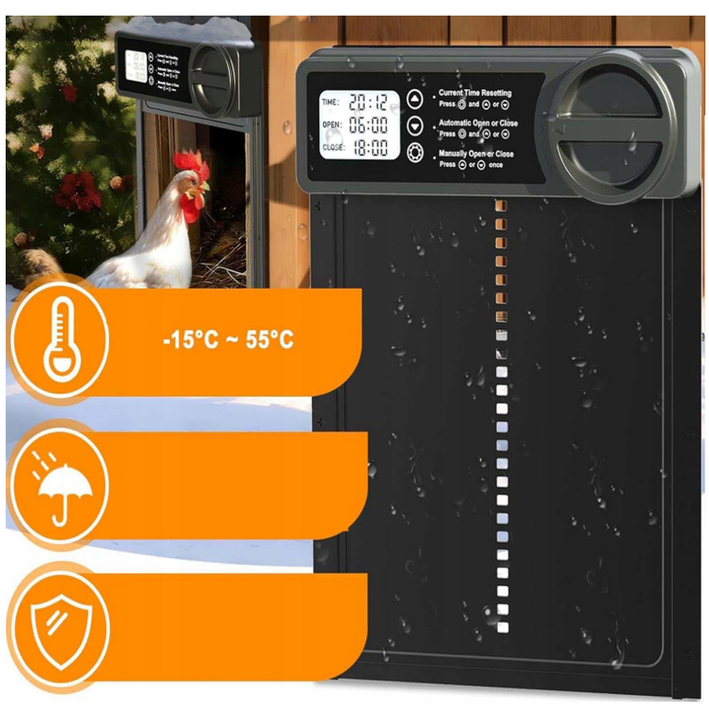 Automatické dveře do kurníku s časovým regulátorem - náhled 1