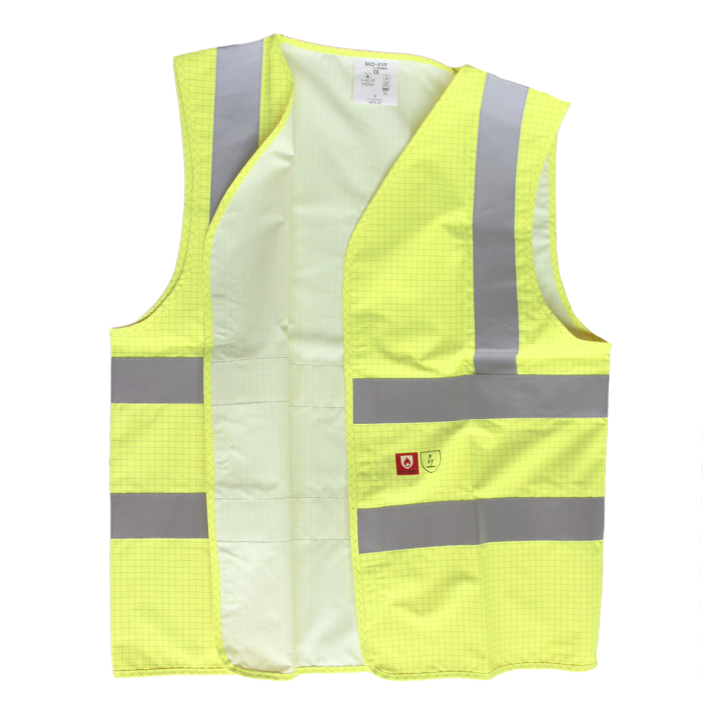 Nehořlavá reflexní vesta žlutá - náhled 1