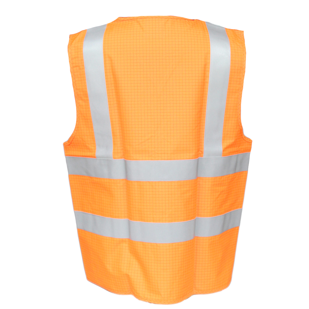 Nehořlavá reflexní vesta oranžová - náhled 2