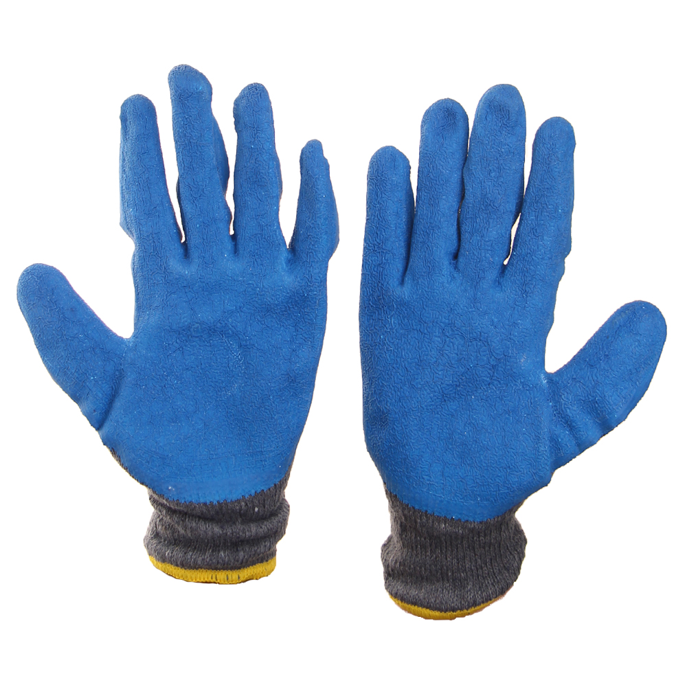 Pogumované pracovní rukavice modro-šedé - náhled 2