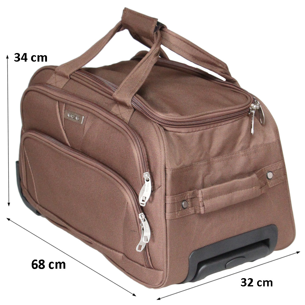 Cestovní taška na kolečkách MRZM hnědá velká - náhled 2