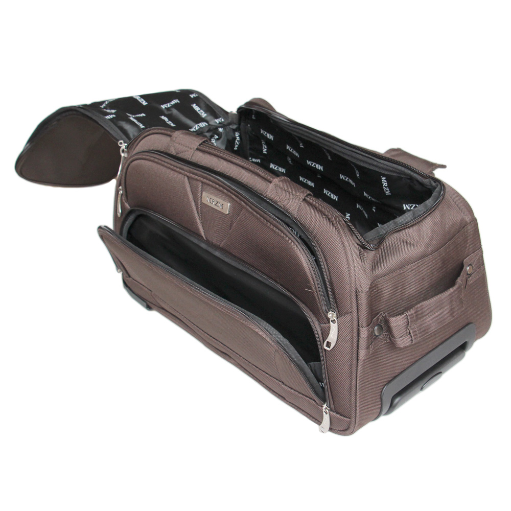 Cestovní taška na kolečkách MRZM tmavě hnědá střední - náhled 6