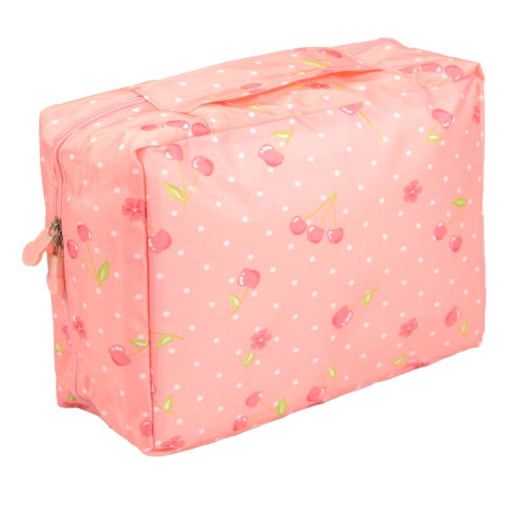 Kosmetická taška Travel růžová s třešněmi - náhled 2