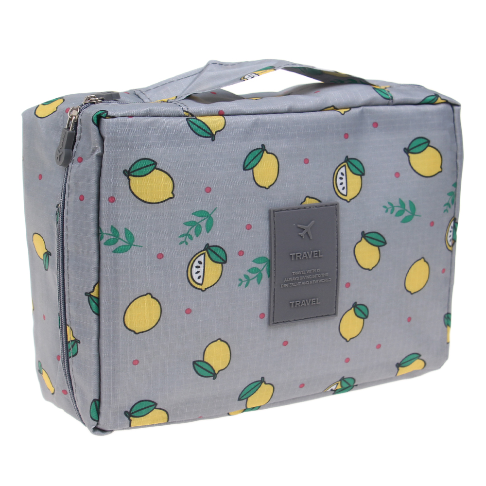 Kosmetická taška Travel šedá s citróny - náhled 1