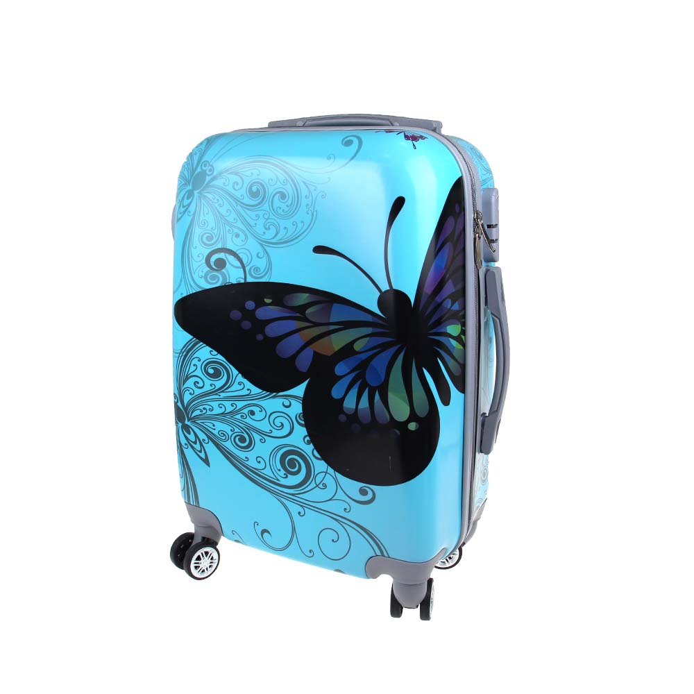 Sada 3 skořepinových kufrů (Blue Butterfly) - náhled 2