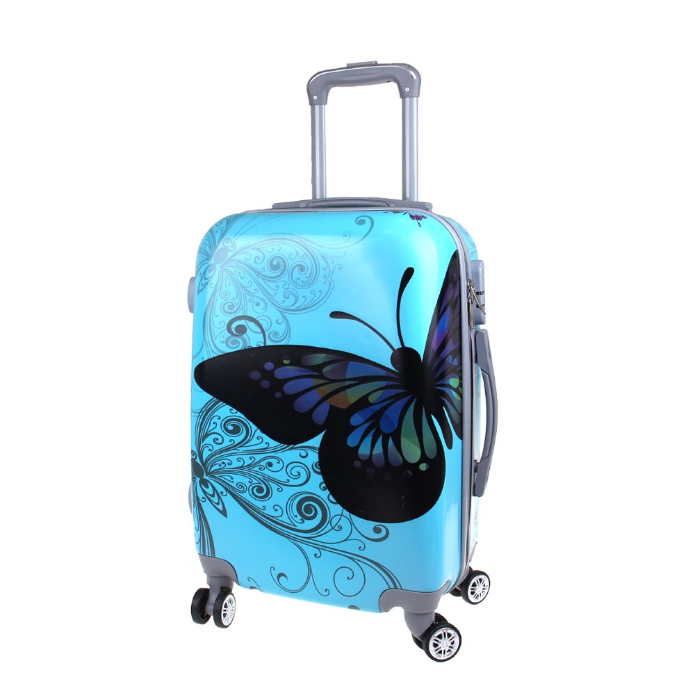 Sada 3 skořepinových kufrů (Blue Butterfly) - náhled 6