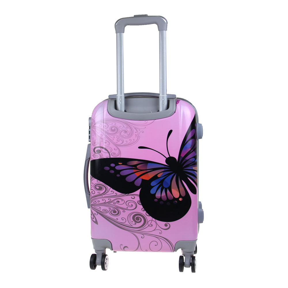Sada 3 skořepinových kufrů (Pink Butterfly) - náhled 4