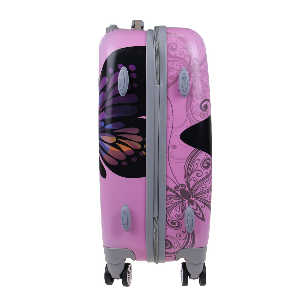 Sada 3 skořepinových kufrů (Pink Butterfly) - náhled 5