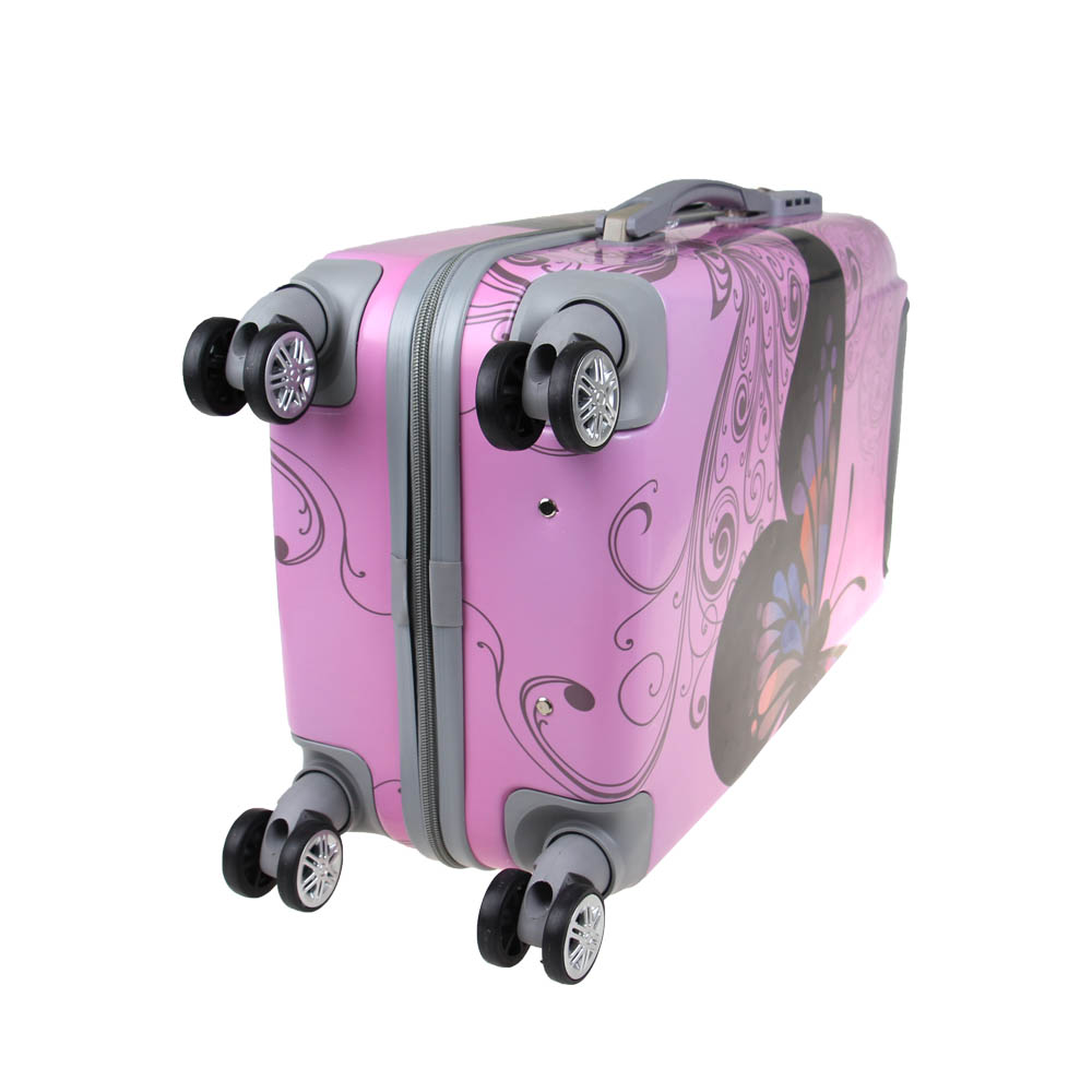 Sada 3 skořepinových kufrů (Pink Butterfly) - náhled 6