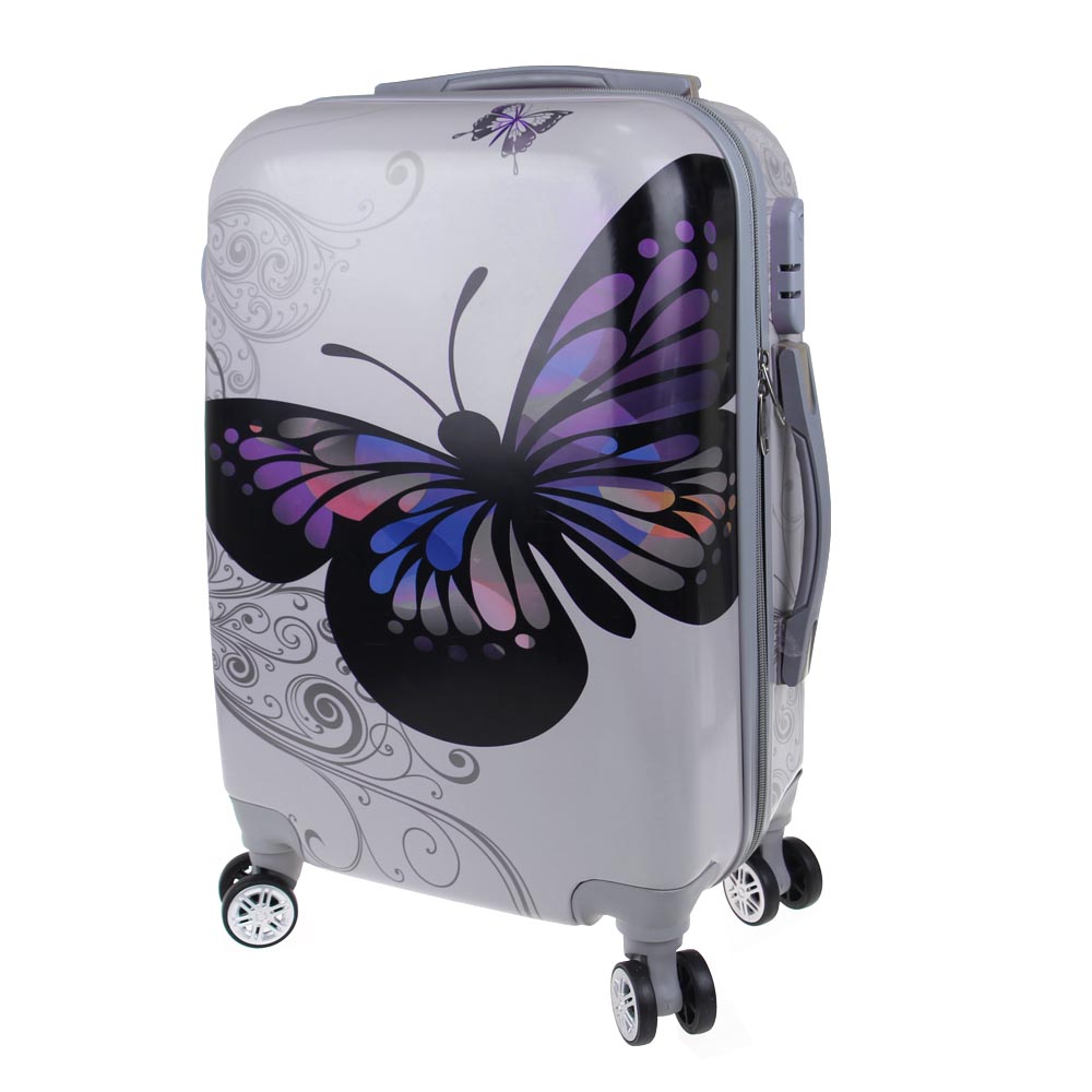 Sada 3 skořepinových kufrů (Silver Butterfly) - náhled 1