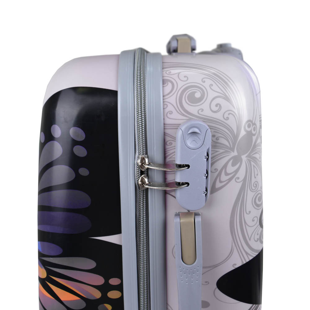 Sada 3 skořepinových kufrů (Silver Butterfly) - náhled 3