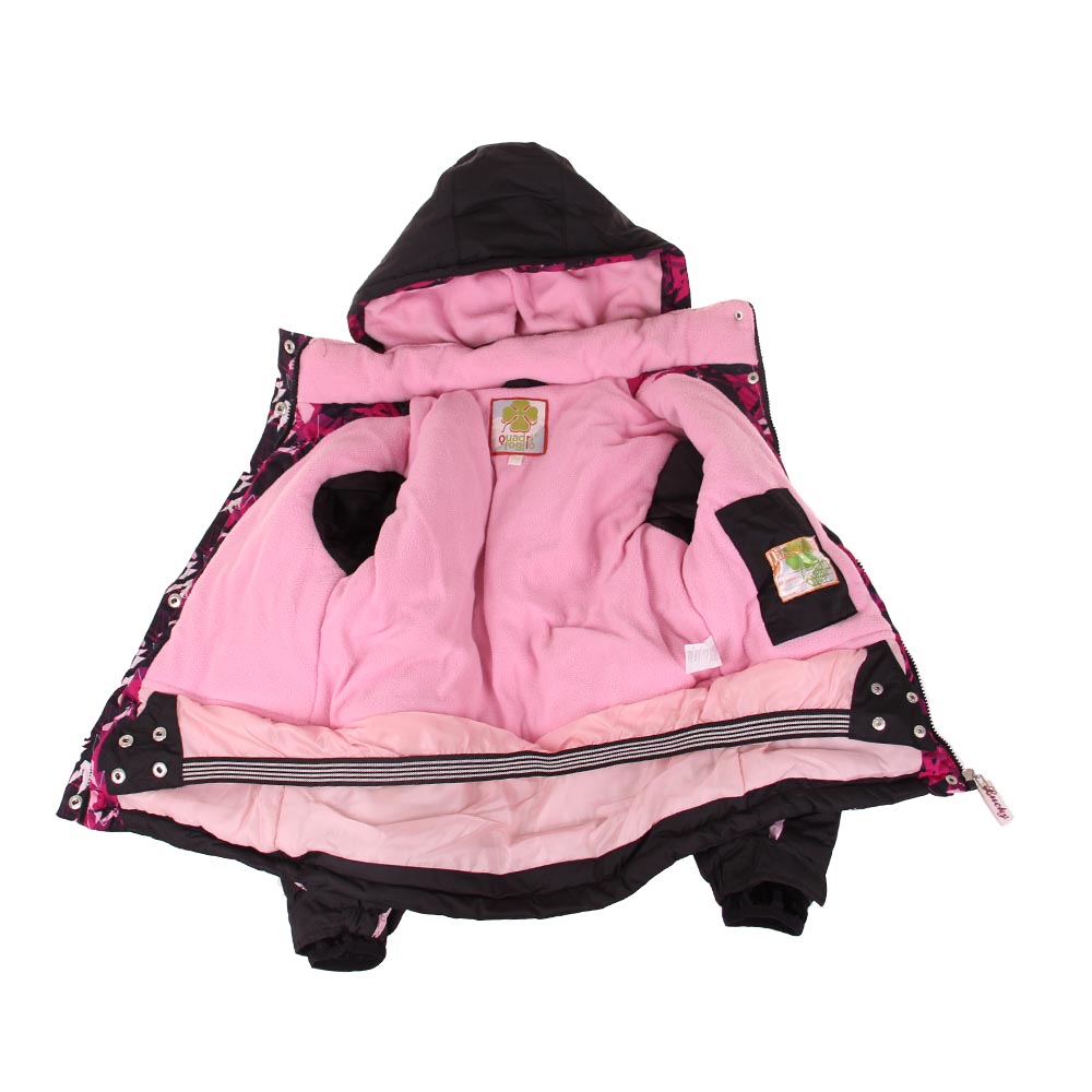 QF Dívčí lyžařská bunda Lucky černo růžová vel. 122 - náhled 3