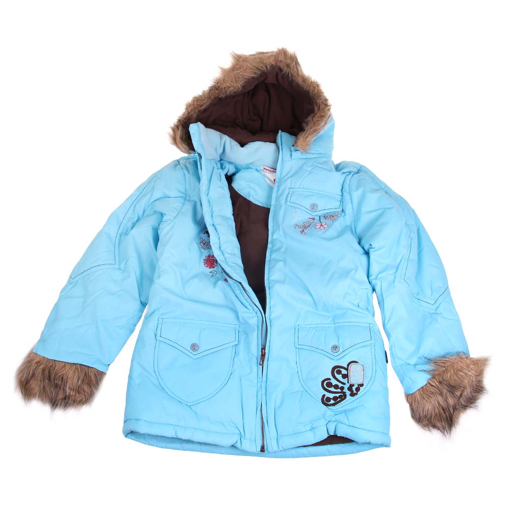 Dívčí zateplená bunda světle modrá vel. 152 - náhled 1