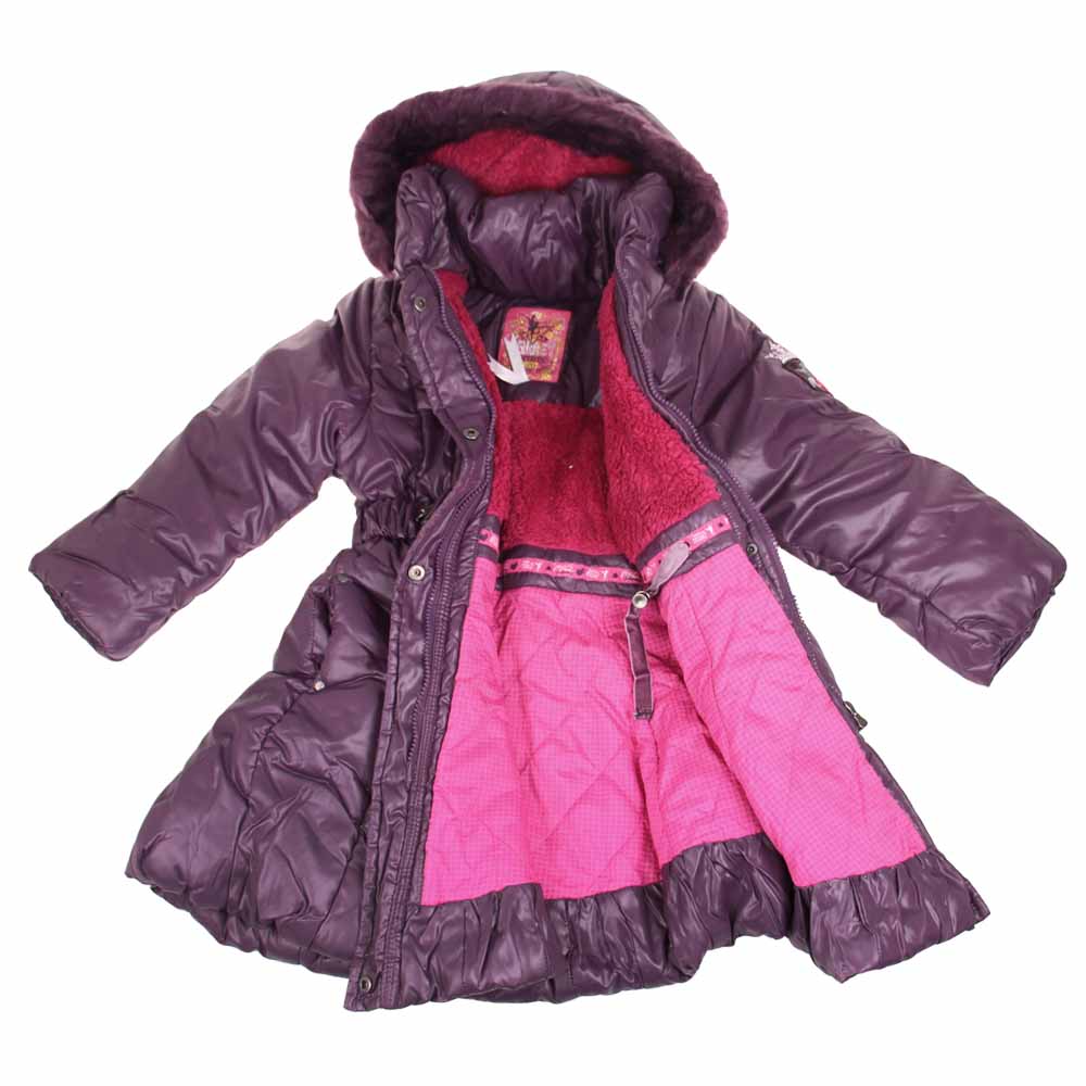Dívčí zimní kabát fialový vel. 98 - náhled 2