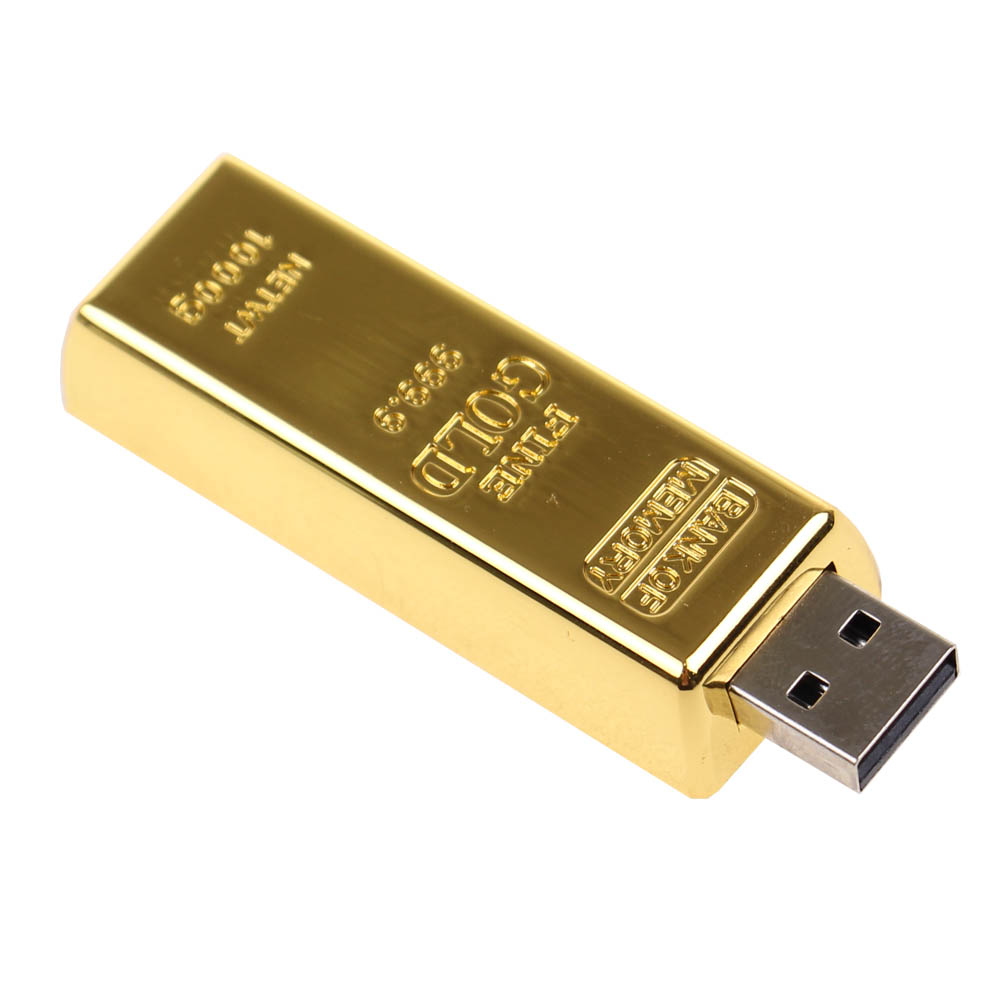 Flash disk USB 8 GB – zlatá cihlička - náhled 5