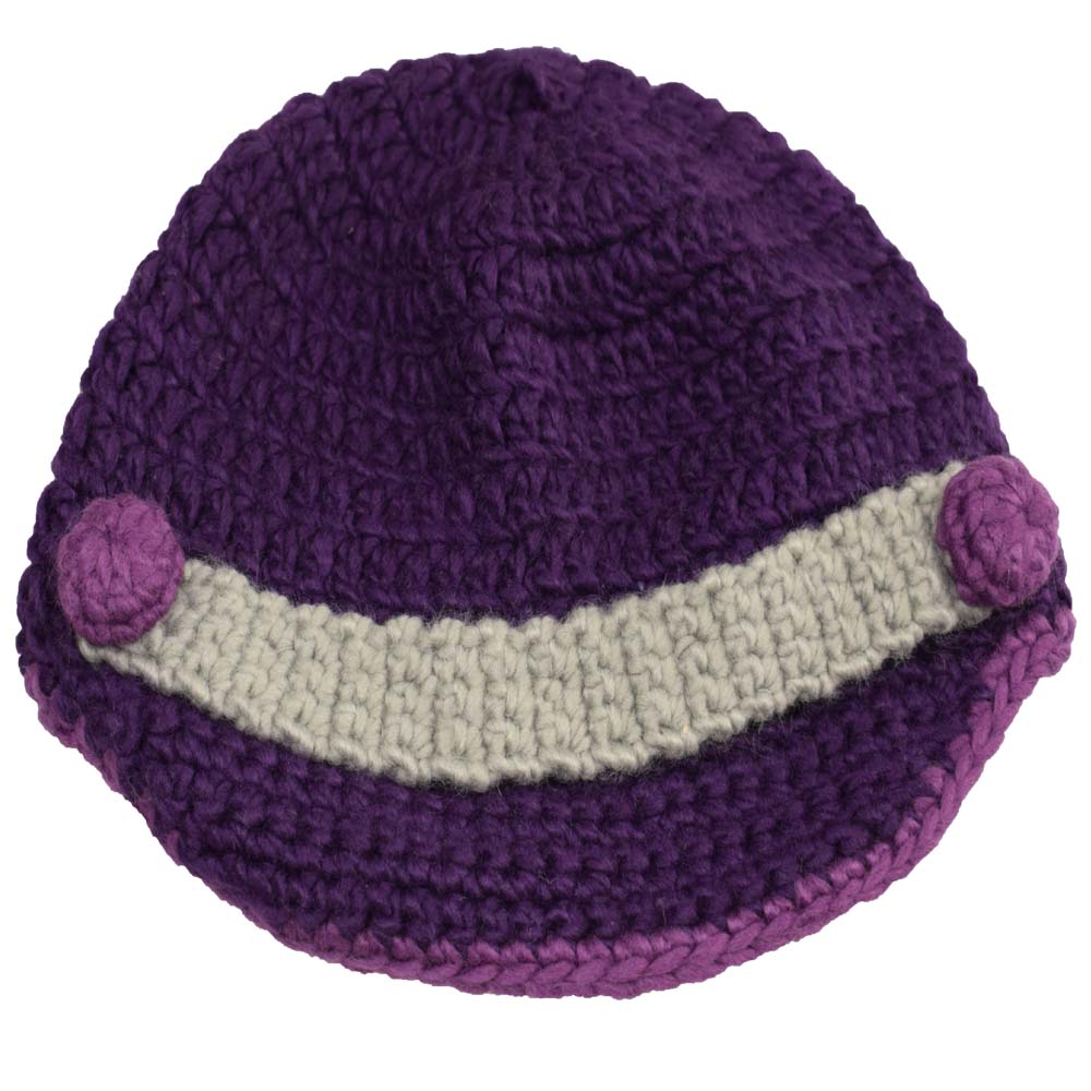 Čepice pletená fialová - náhled 1