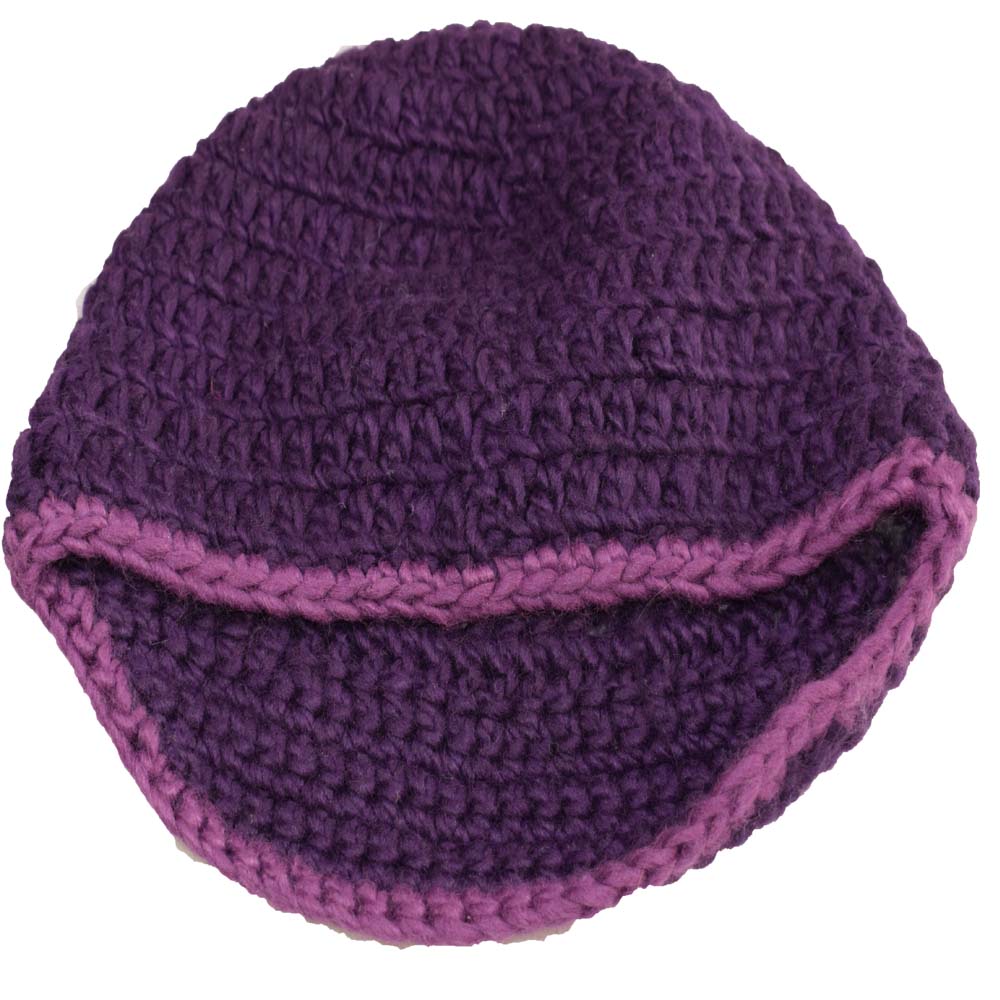 Čepice pletená fialová - náhled 2